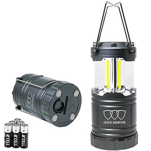 Brightest LED Lantern – Camping Lantern (EMITS 500 LUMENS!) – 2Pack Camping Gear Camp Equipment Camp Light for Camping, Emergencies, Great Gift Set (2Pack Gray with Magnetic Base)